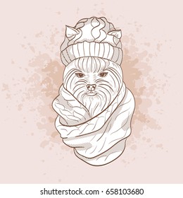 Vector sketch of elegant dog