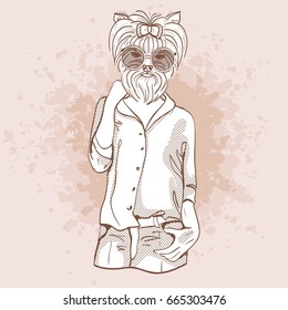 Vector sketch of elegant dog