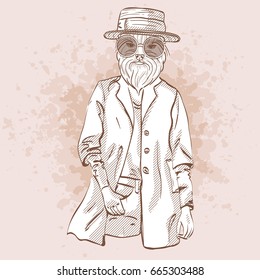 Vector sketch of elegant dog