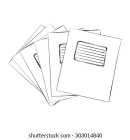 Vector sketch of exercise books. Hand draw illustration.