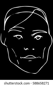 vector sketch of the face of a handsome young man