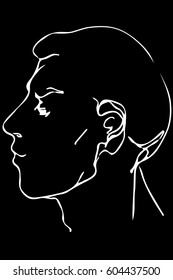  vector sketch of the face of a handsome young man
