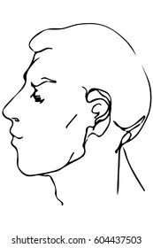  vector sketch of the face of a handsome young man