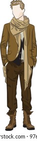 Vector sketch of fashionable man