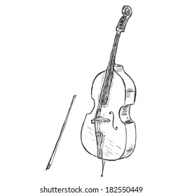 Vector Sketch ?ontrabass with Fiddle-bow 