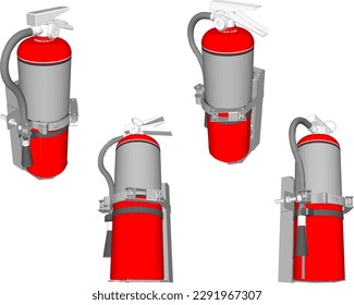 Vector sketch of fire extinguisher illustration