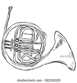 542 French horn sketch Images, Stock Photos & Vectors | Shutterstock