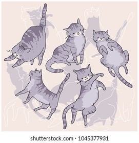Vector sketch of funny cat.