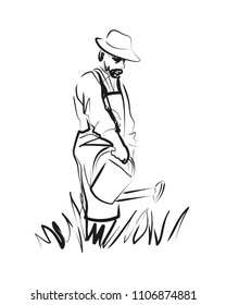 Vector sketch gardener