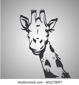 vector sketch of giraffe