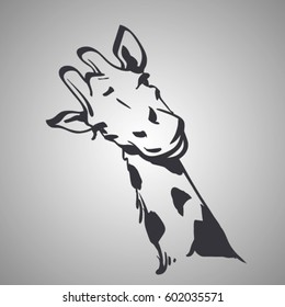 vector sketch of giraffe