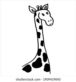 vector sketch sketch giraffe black and white