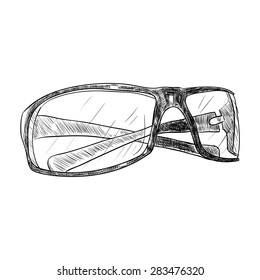 Vector sketch of glasses. Hand draw illustration.