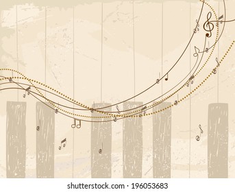 Vector Sketch Grand Piano on a light background