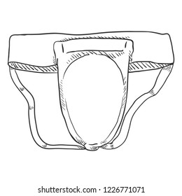 Vector Sketch Groin Guard for Martial Arts