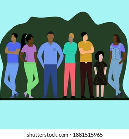 vector sketch of a group of different people
