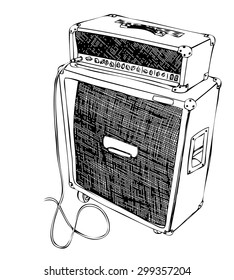 Vector Sketch Of Guitar Amplifier