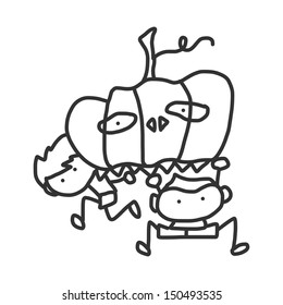 vector sketch halloween cartoon character
