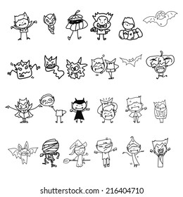 vector sketch halloween cartoon character