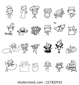 vector sketch halloween cartoon character