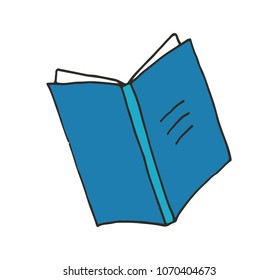 vector sketch hand drawing open book illustration.