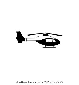 Vector sketch hand drawn helicopter silhouette, line art