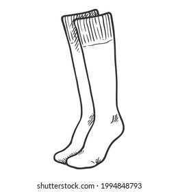 Vector Sketch Hand Drawn High Socks