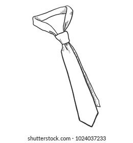 Vector Sketch Hand Drawn Illustration - Single Classic Necktie