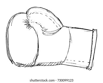 vector, sketch, hand drawn illustration of boxing gloves