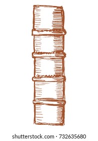 vector, sketch, hand drawn illustration of vintage book