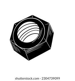Vector sketch hand drawn nut silhouette, doodle art