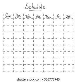 Vector Sketch Hand Drawn Schedule