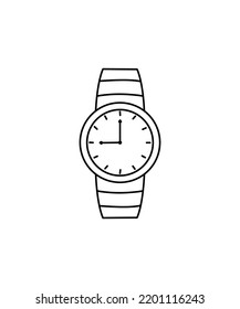 Vector Sketch of hand watch isolated on white background. vector, line art, illustration. 