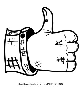 Vector sketch of hands. Hand shows class. OK. Icon, web element. Sleek style minimalism. Black silhouette. Sketch.