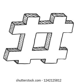 Vector Sketch Hashtag Symbol