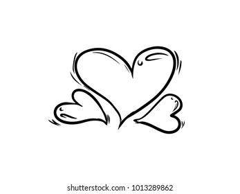 vector sketch heart love