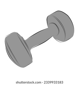 boceto vectorial hexagón dumbbell, dumbbel dumbell, arte de una sola línea, continuo 
