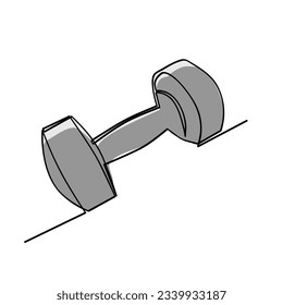vector sketch hexagon dumbbell, dumbbel dumbell, single one line art, continuous 
