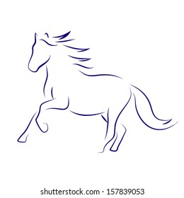 Vector sketch with horse