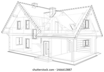 Vector sketch house on the white background. EPS 10.