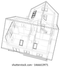 Vector sketch house on the white background. EPS 10.