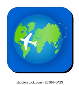vector sketch icon about travel by plane