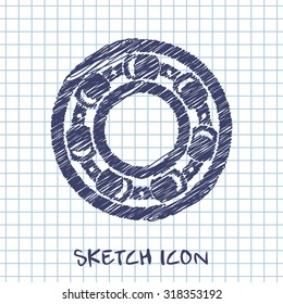 vector sketch icon of bearing 