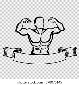 Vector sketch, the icon of bodybuilding.