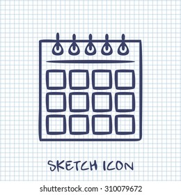 Vector Sketch Icon Of Calendar 