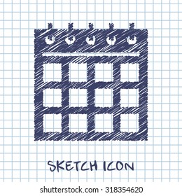 Vector Sketch Icon Of Calendar 