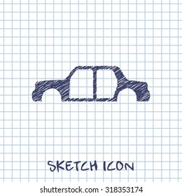 vector sketch icon of car body 