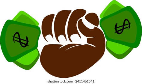 Vector sketch icon depicting a hand holding money, suitable for various financial or transaction-related concepts