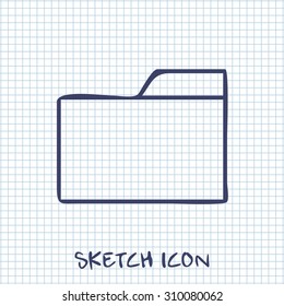 Vector sketch icon of folder 
