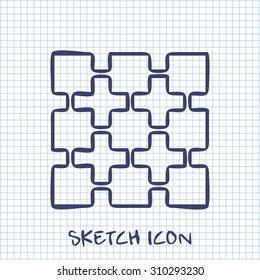 Vector sketch icon of network 